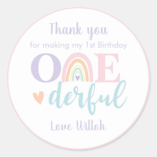 Rond Sticker Pastel Rainbow Round Favker