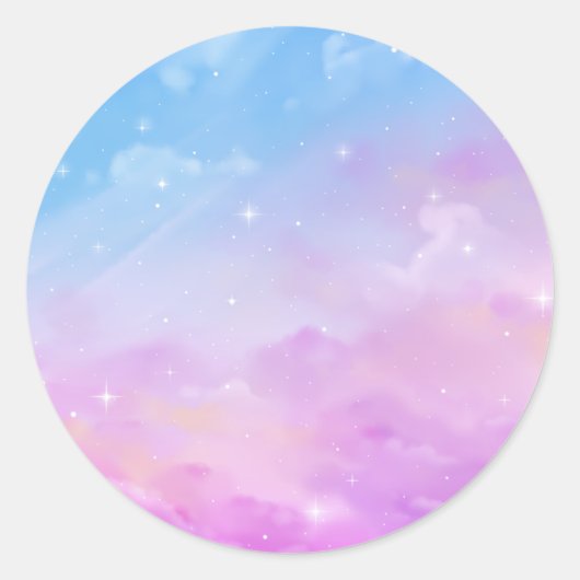 Rond Sticker Pastel Sky Galaxy (Devant)