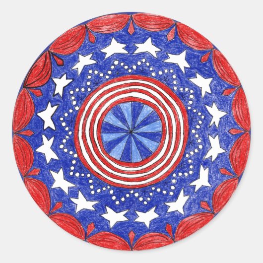 Rond Sticker Patriotic Round (Devant)