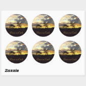 Rond Sticker Peace on Earth par RoseWrites (Feuille)