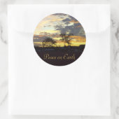 Rond Sticker Peace on Earth par RoseWrites (Sac)