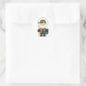 Rond Sticker pêcheur inuit mignon (Sac)