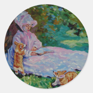Rond Sticker Pembroke Welsh Corgi