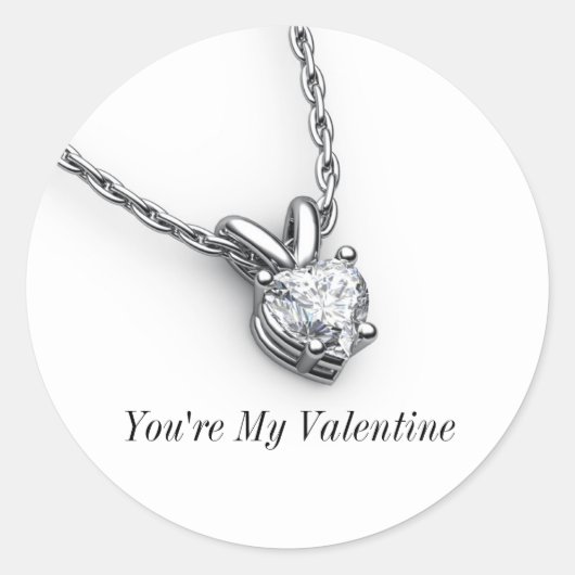 Rond Sticker Pendentif du coeur diamant (Devant)