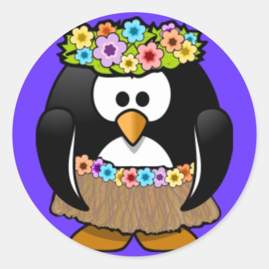 Rond Sticker - Penguin Hoola Dancer (Devant)