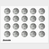Rond Sticker Pentacle Argent (Feuille)