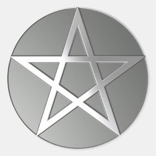 Rond Sticker Pentacle Argent
