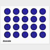 Rond Sticker Pentagramme Bleu Ominous (Feuille)
