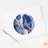 Rond Sticker père bleu Tulips (Enveloppe)
