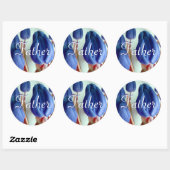 Rond Sticker père bleu Tulips (Feuille)