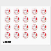 Rond Sticker père Noël (Feuille)