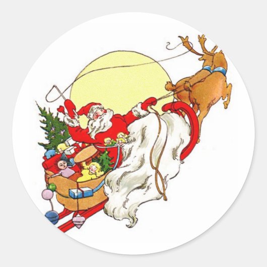 Rond Sticker Père Noël de Noël (Devant)