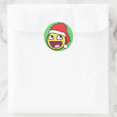 Rond Sticker Père Noël Face génial (Sac)