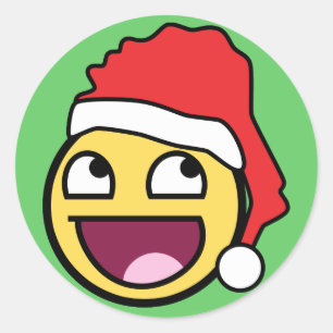 Rond Sticker Père Noël Face génial