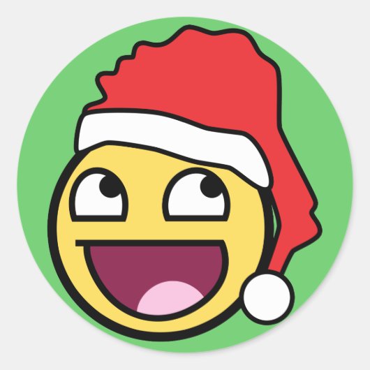Rond Sticker Père Noël Face génial (Devant)