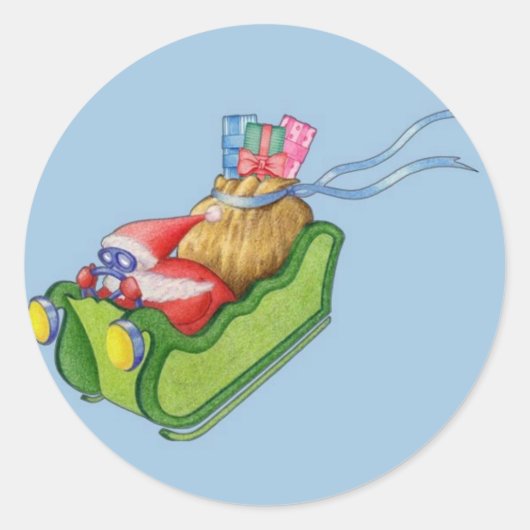 Rond Sticker Père Noël moderne (Devant)