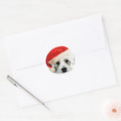 Rond Sticker père Noël Schnauzer (Enveloppe)