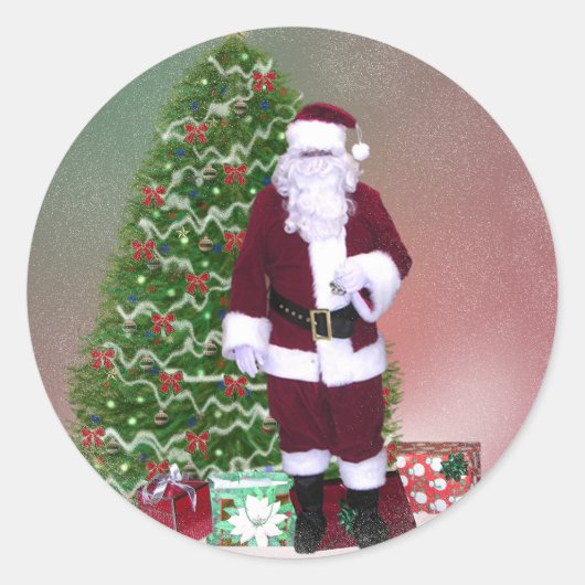 Rond Sticker père Noël Snow Globe (Devant)