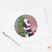 Rond Sticker père Noël Snow Globe (Enveloppe)