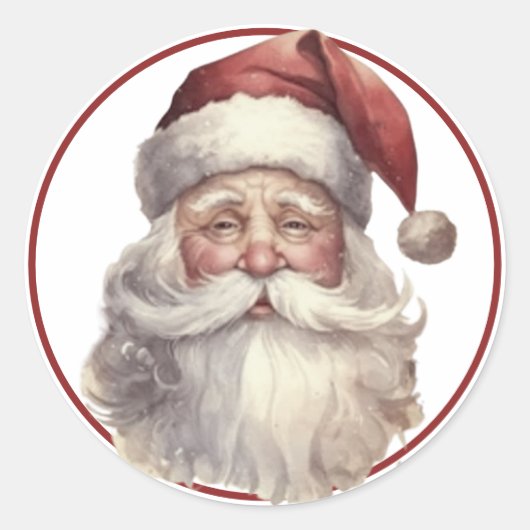 Rond Sticker Père Noël vintage (Devant)