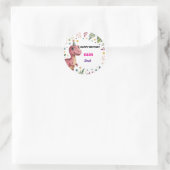 Rond Sticker personnalisable Dinosaur Party Fun Persona (Sac)