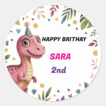 Sticker personnalisable Dinosaur Party Fun Persona