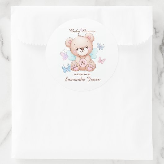Rond Sticker personnalisé baby shower (Sac)