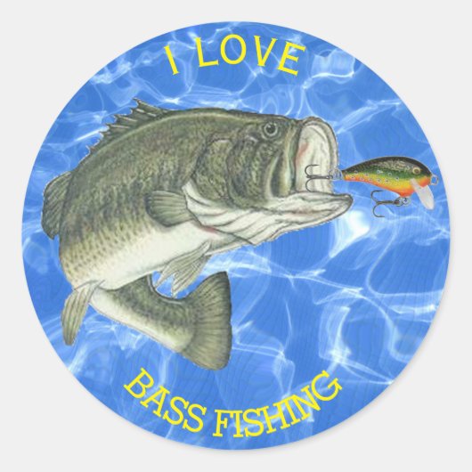 Rond Sticker personnalisé de Bass Fisherman (Devant)