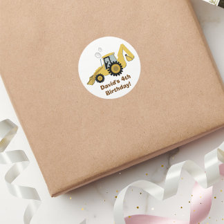 Rond Sticker personnalisé de construction de backhoe am