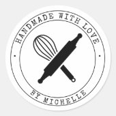 Rond Sticker Personnalisé Fabriqué À La Main Avec Bakin (Devant)