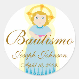 Rond Sticker Personnaliser "Bautismo"