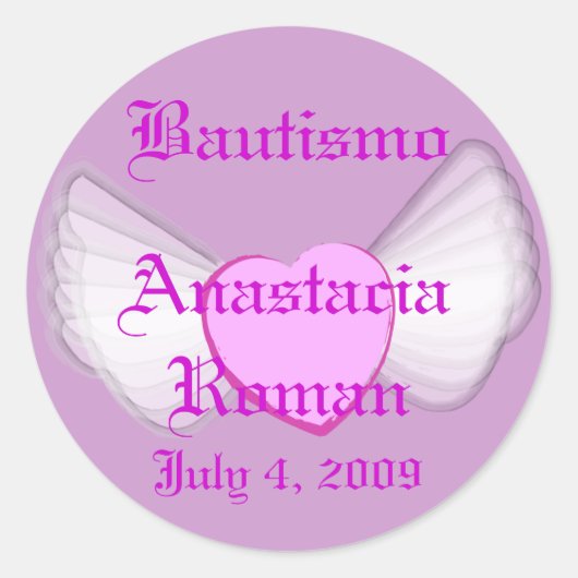 Rond Sticker Personnaliser "Bautismo" (Devant)