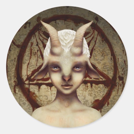 Rond Sticker PETIT BAPHOMET (Devant)