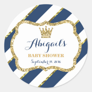 Rond Sticker Petit Prince, Bleu Marine, Parties scintil