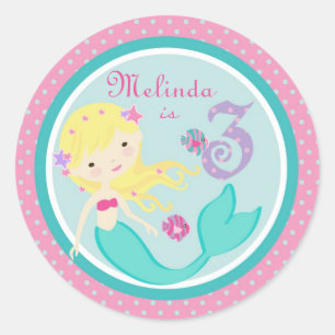 Rond Sticker petite sirène Blonde 3B