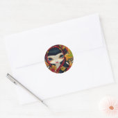Rond Sticker "Petites feuilles d'automne" (Enveloppe)