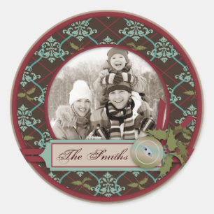 Rond Sticker photo classique de Noël 2