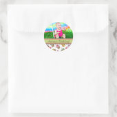 Rond Sticker photo d'anniversaire pour fille de cerise  (Sac)