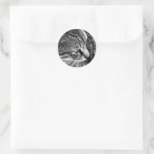 Rond Sticker photo de chat noir et blanc (Sac)
