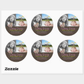 Rond Sticker photo de Printemps Fleurs de Coeur Rose (Feuille)