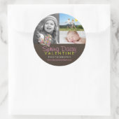 Rond Sticker photo de Printemps Fleurs de Coeur Rose (Sac)