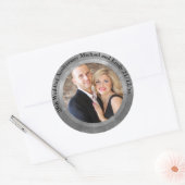 Rond Sticker photo du 25e anniversaire Argent (Enveloppe)