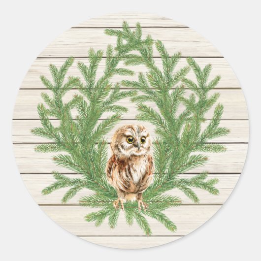 Rond Sticker photo en bois rustique (Devant)