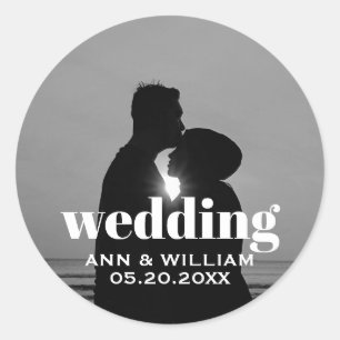 Rond Sticker photo Mariage personnalisé