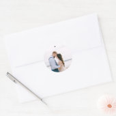 Rond Sticker photo Mariage simple et moderne (Enveloppe)