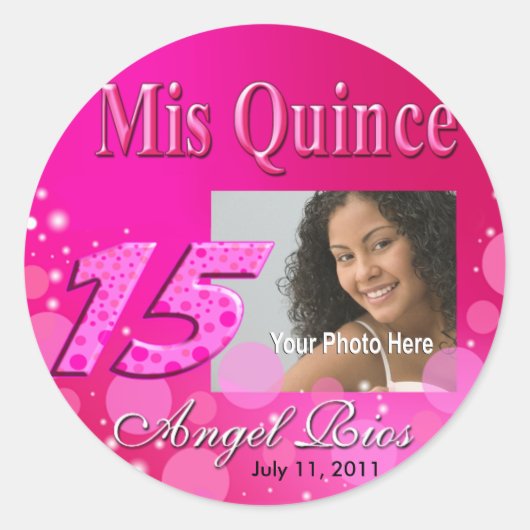 Rond Sticker Photo Party Mis Quince I (Devant)