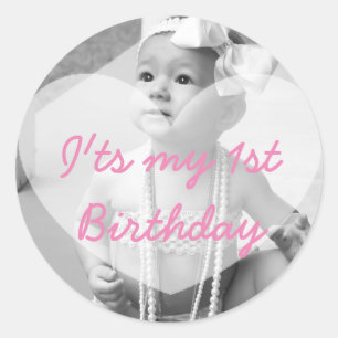 Rond Sticker photo personnalisé pour le premier anniver
