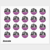 Rond Sticker photo Plum Damask (Feuille)