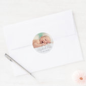 Rond Sticker photo pour bébé faire-part de naissance (Enveloppe)