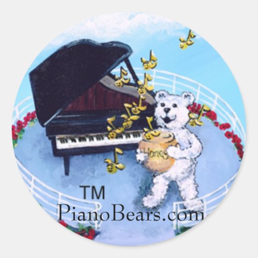 Rond Sticker Piano Bears Stories (Devant)
